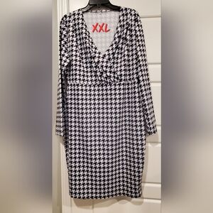 Black and White Houndstooth Dress